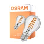 Osram Classic LED E27 Pear Filament Clear 7.3W 806lm - 827 Extra Warm White | Motion and Light Sensor - Replaces 60W