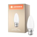 Ledvance Classic LED B22 Candle Frosted 3.4W 470lm - 827 Extra Warm White | Replaces 40W