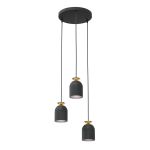 Emibig Pendant Target Steel Black | Suitable for 3x E27 - Max 15W