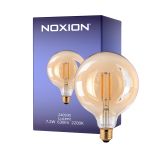 Noxion Lucent LED E27 Globe Filament Amber 125mm 7.2W 630lm - 822 Extra Warm White | Replaces 60W