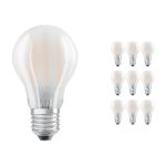 Multipack 10x Osram CLASSIC LED E27 Pear Filament Frosted 4.8W 470lm - 827 Extra Warm White | Dimmable - Replaces 40W