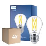 Multipack 4x Philips MASTER LED Lustre E27 Ball Filament Clear 2.5W 340lm - 922-927 Dim To Warm | Best Colour Rendering - Dimmable - Replaces 25W