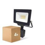 Multipack 4x Noxion LED Floodlight Beamy G3 20W 2200lm 100D - 830 Warm White | IP44 - Motion and Light Sensor - Symmetrical