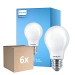 Multipack 6x Philips Corepro LED Bulb E27 Pear Frosted 8.5W 1055lm - 840 Cool White - Replaces 75W