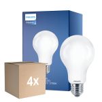 Multipack 4x Philips Classic LED Bulb E27 Pear Frosted 17.5W 2452lm - 827 Extra Warm White | Replaces 150W
