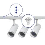 Bright Choice Complete Set 1-Phase Rail 1 Meter White | incl. 3x Spot + GU10 2700K 3W Dimmable + End Cap, Power Connector