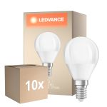 Multipack 10x Ledvance Classic LED E14 Pear Frosted 4.9W 470lm - 827 Extra Warm White | Dimmable - Replaces 40W