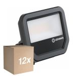 Multipack 12x Ledvance LED Floodlight Aluminium Black 17W 2400lm 100D - 865 Daylight | IP66 - Symmetrical