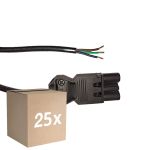 Multipack 25x Noxion GST - Compatible Supply Cable Black - Male + Open Ends - 2m - 3 pole 0,75mm2