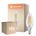 Multipack 10x Ledvance Classic LED E14 TWisted Candle Filament Clear 3.4W 470lm - 827 Extra Warm White | Replaces 40W