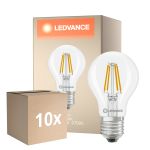 Multipack 10x Ledvance Classic LED E27 Pear Filament Clear 3.4W 470lm - 827 Extra Warm White | Replaces 40W