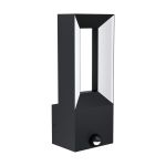 Eglo Wall Light Riforano Aluminium Black 5W 550lm - 830 Warm White | IP44 - Motion Sensor