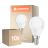 Multipack 10x Ledvance Classic LED E14 Pear Frosted 4.9W 470lm - 827 Extra Warm White | Dimmable - Replaces 40W
