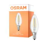Osram Classic LED E14 Candle Filament Clear 4W 470lm - Relax and Active - 827 Extra Warm White | Replaces 40W