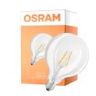 Osram LED Superstar E27 Globe G125 Filament Clear 11W 1521lm - 927 Extra Warm White | Best Colour Rendering - Replaces 100W