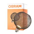 Osram Decor Flat Lamp In Metal Housing LED E27 Globe Frosted Black 3.5W 300lm - 827 Extra Warm White | Replaces 25W