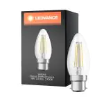 Ledvance Classic Performance LED Bulb B22d Candle Filament Clear 4W 470lm - 827 Extra Warm White | Replaces 40W