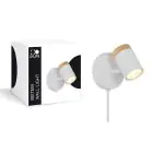 D'Lite Wall Light Beitem Metal Frosted White FSC Wood | Suitable For 1x GU10