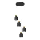 Emibig Pendant Target Steel Black | Suitable for 4x E27 - Max 15W
