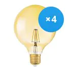Multipack 4x Osram Vintage 1906 LED E27 Ball Gold 4W 410lm - 824 Extra Warm White | Replaces 40W