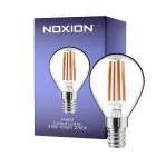 Noxion Lucent Lustre LED E14 Ball Filament Clear 4.5W 470lm - 827 Extra Warm White | Dimmable - Replaces 40W