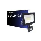 Noxion LED Floodlight Beamy G3.1 Black 30W 3300lm 110D - 830 Warm White | IP44 - Motion and Light Sensor - Symmetrical 