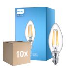 Multipack 10x Philips Corepro LED Candle E14 Filament Clear 6.5W 806lm - 840 Cool White | Replaces 60W