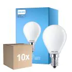 Multipack 10x Philips Corepro LED Lustre E14 Ball Frosted 6.5W 806lm - 840 Cool White | Replaces 60W