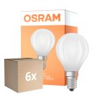 Multipack 6x Osram Classic LED E14 Ball Filament Frosted 5.5W 806lm - 840 Cool White | Dimmable - Replaces 60W