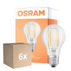 Multipack 6x Osram LED Superstar E27 Pear Filament Clear 7.5W 1055lm - 940 Cool White | Best Colour Rendering - Dimmable - Replaces 75W