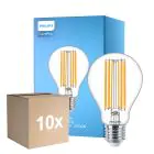 Multipack 10x Philips Corepro LED Bulb E27 Pear Clear 13W 2000lm - 827 Extra Warm White | Replaces 120W