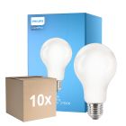 Multipack 10x Philips Corepro LED Bulb E27 Pear Frosted 13W 2000lm - 827 Extra Warm White | Replaces 120W