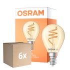 Multipack 6x Osram Vintage 1906 LED Classic Slim E14 Pear Filament Gold 4.9W 470lm - 922 Extra Warm White | Best Colour Rendering - Dimmable - Replaces 40W