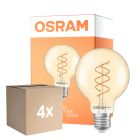 Multipack 4x Osram Vintage 1906 LED E27 Globe Filament Twist Gold 8W 806lm - 922 Extra Warm White | Best Colour Rendering - Dimmable - Replaces 60W
