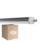 Multipack 10x Ledvance Waterproof Batten Damp Proof FLEX Throughwiring 42W 6800lm - | IP66 - Replaces 2x58W