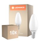 Multipack 10x Ledvance Classic LED E14 Candle Frosted 3.4W 470lm - 827 Extra Warm White | Dimmable - Replaces 40W