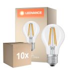 Multipack 10x Ledvance Classic LED E27 Pear Filament Clear 5.9W 806lm - 827 Extra Warm White | Dimmable - Replaces 60W