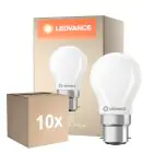 Multipack 10x Ledvance Classic LED B22 Pear Frosted 3.4W 470lm - 827 Extra Warm White | Dimmable - Replaces 40W
