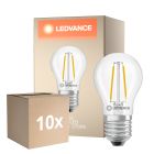 Multipack 10x Ledvance Classic LED E27 Pear Filament Clear 1W 136lm - 827 Extra Warm White | Replaces 15W
